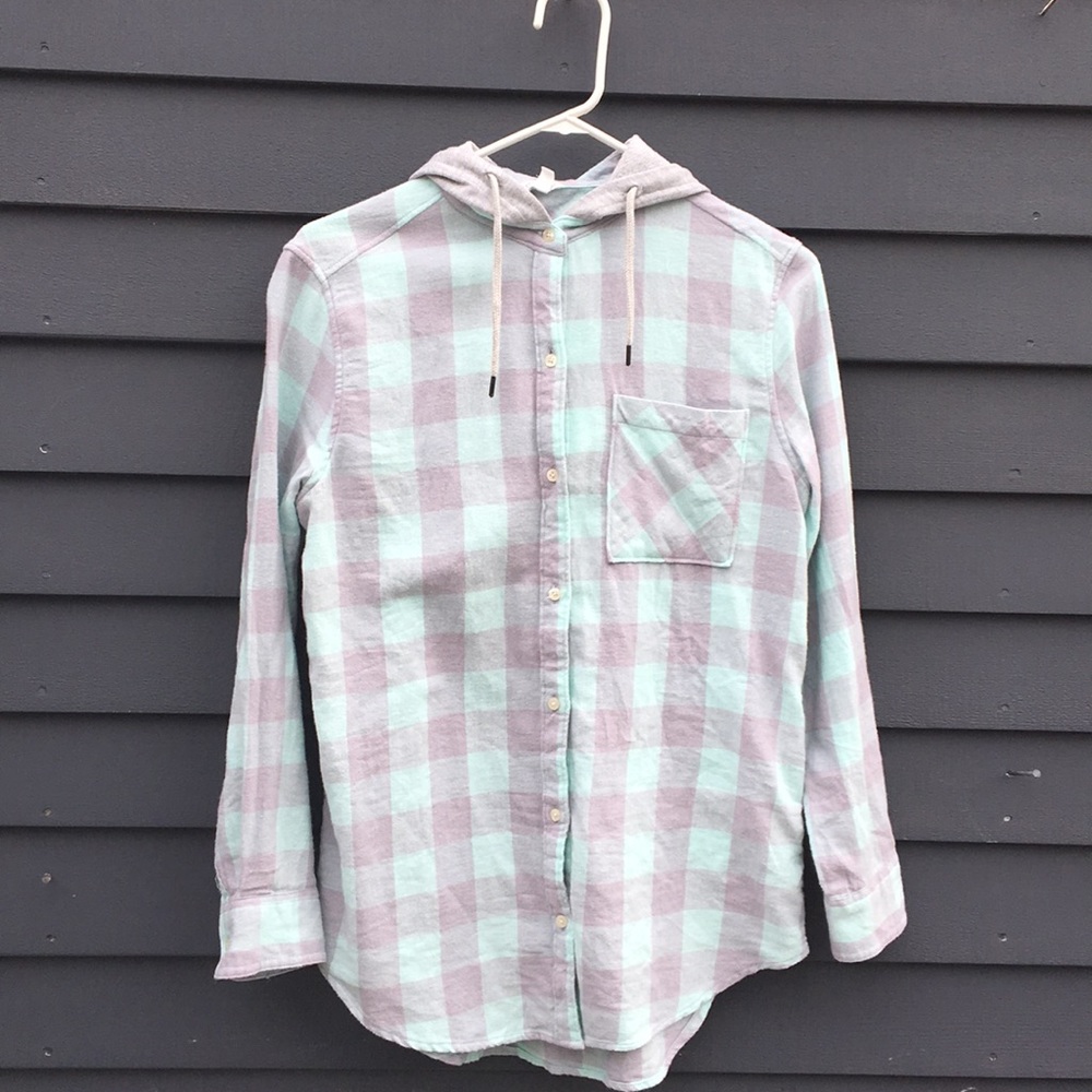 flannel shirt with hood